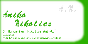 aniko nikolics business card